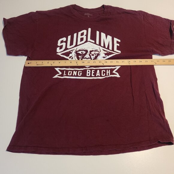 Sublime T-Shirt Since‎ 1988 Long Beach Rock Band Maroon Mens Size XL EUC - Picture 5 of 6